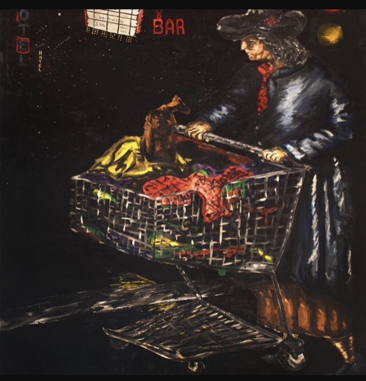 Midnight Derelict (Bag Woman) 72” x 591” | 183cm x 150cm